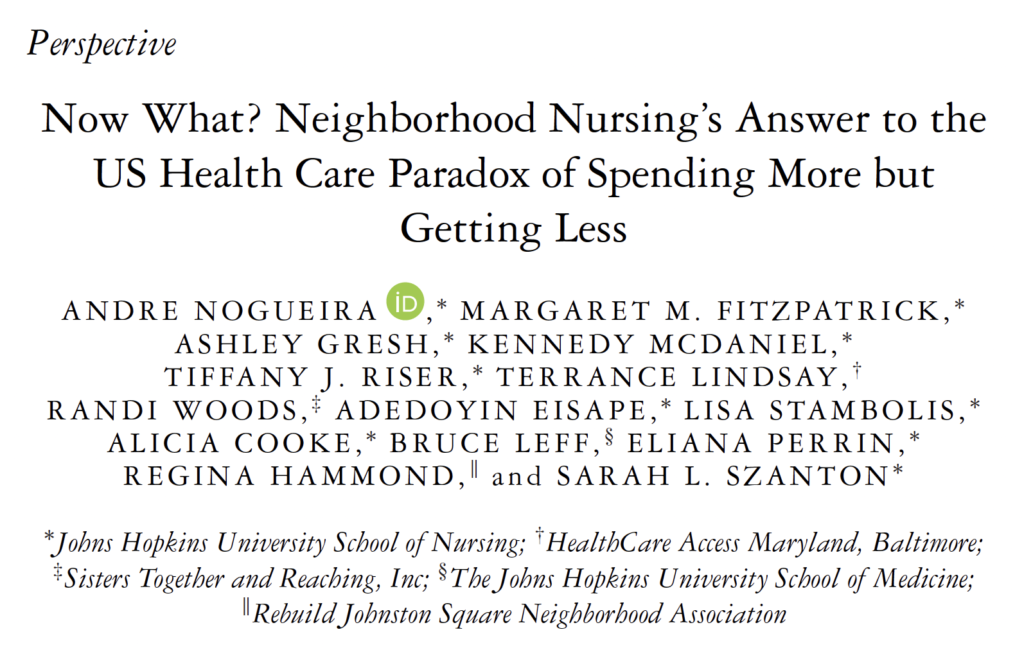 Milbank Quarterly article on Neighborhood Nursing addressing US healthcare spending paradox.